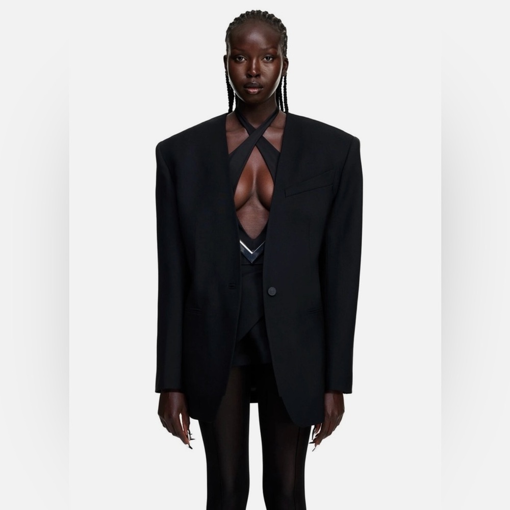NWT Mugler H&M Black Structured Women's Blazer - Limited Edition Sold Out